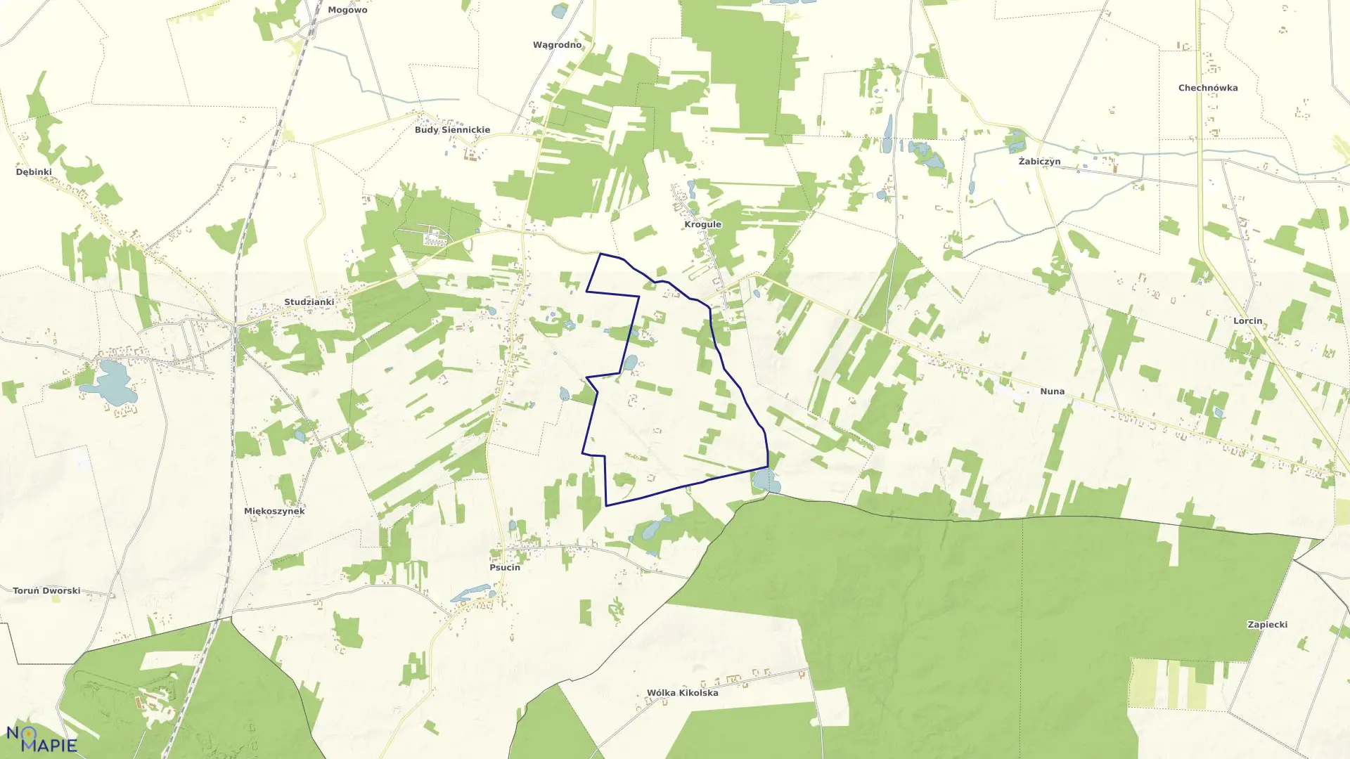 Mapa obrębu Aleksandrowo w gminie Nasielsk