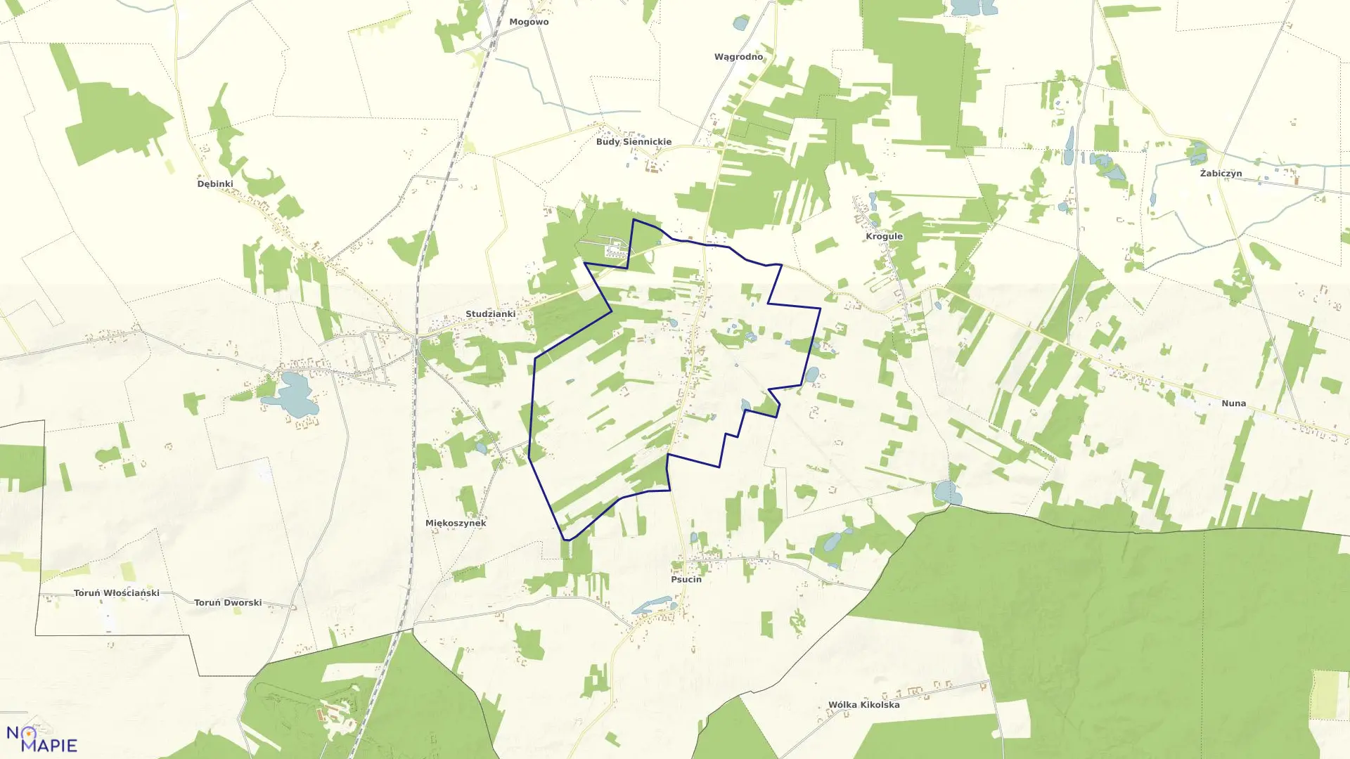Mapa obrębu Cegielnia Psucka w gminie Nasielsk