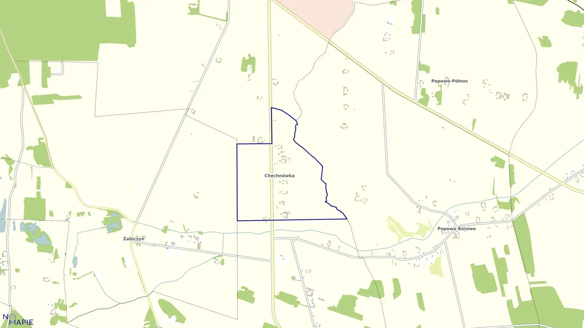 Mapa obrębu Chechnówka w gminie Nasielsk